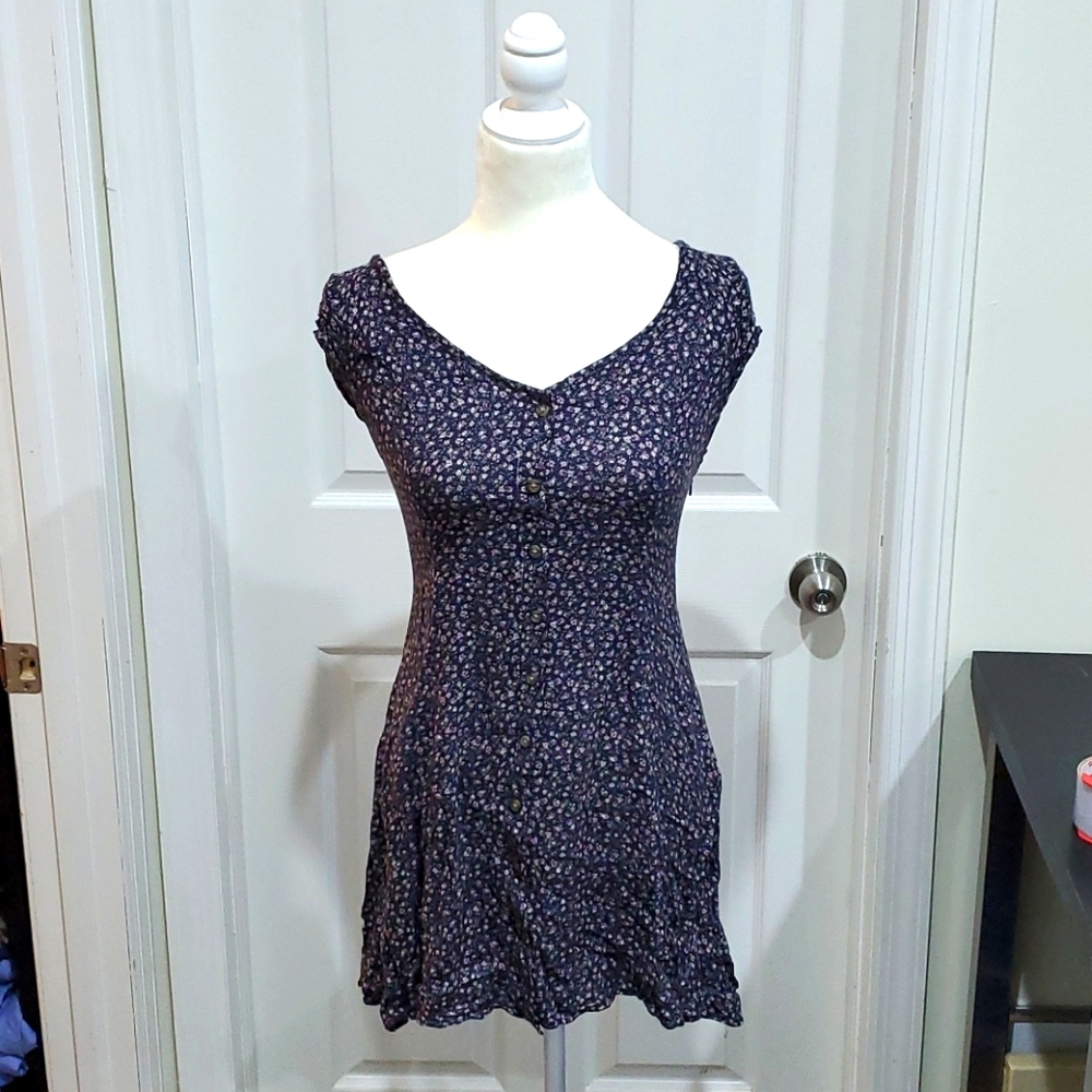American Eagle Indigo Floral Dress
